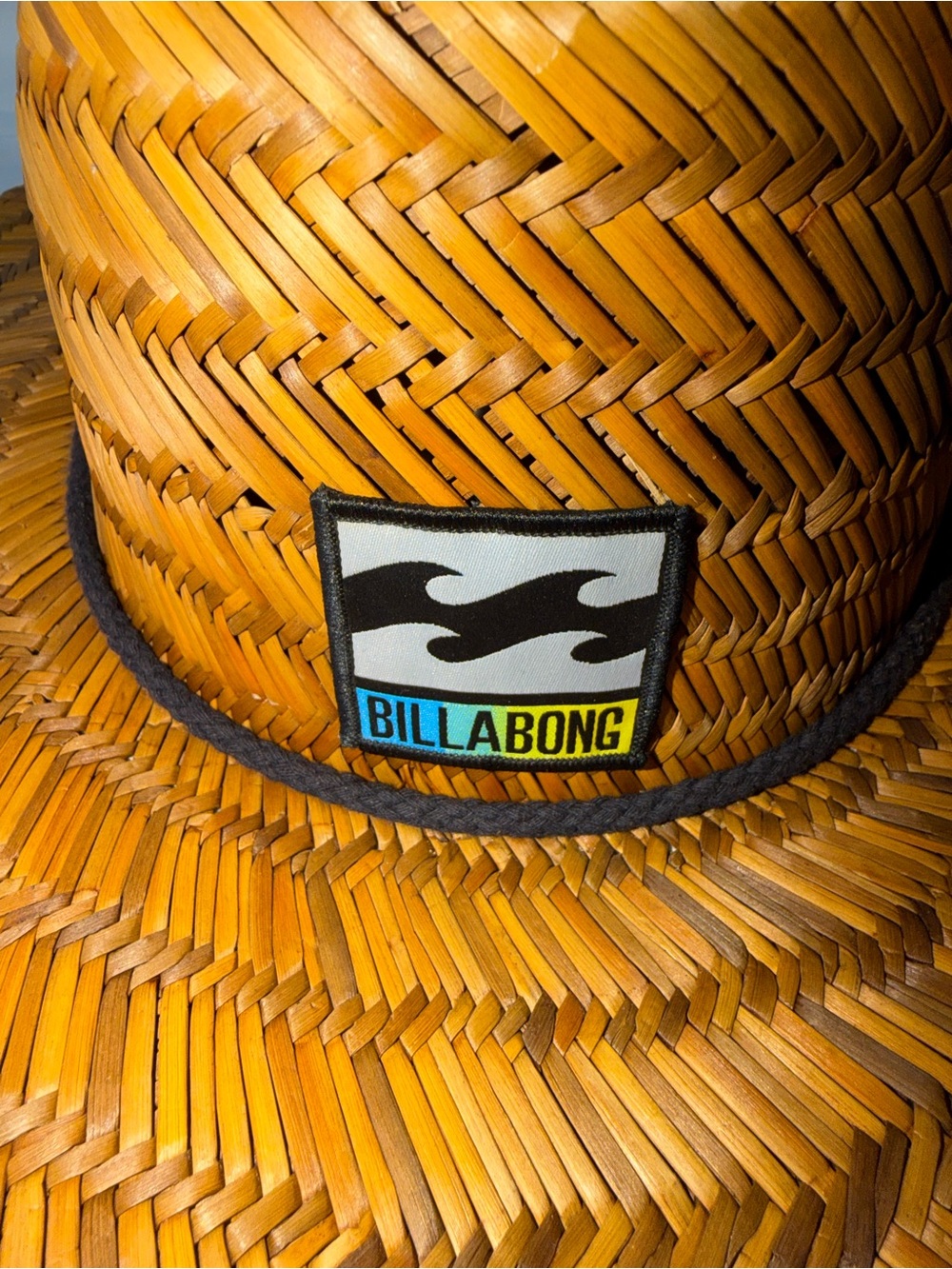 Billabong Woven Straw Fedora in Honey Tan with Black Band